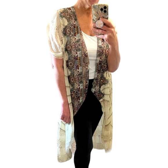Camilla With Both Hands multi wear crystal embellished long silk vest - Picture 3 of 15